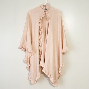 April Marin Vintage City Gray Ruffled Feminine Flirty Brunch Shawl Sweater